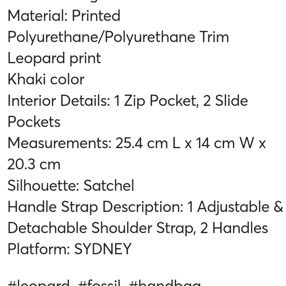 FOSSIL SATCHEL LEOPARD & WALLET - Picture 12 of 12